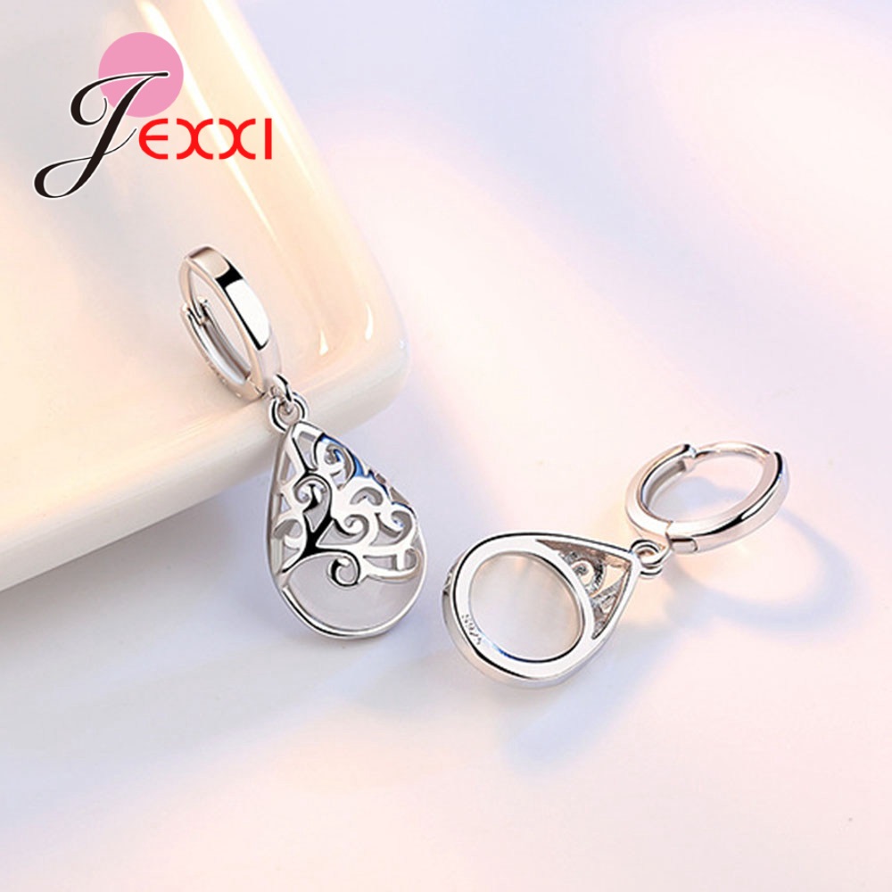 Opal Earrings Dangle - Echte 925 Sterling Silber Mondlicht Opal