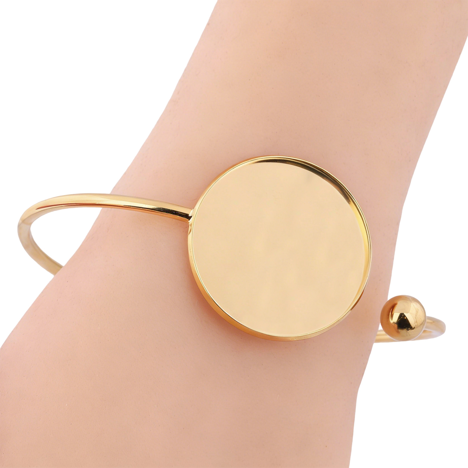 Cuff Bangle Bracelet - 2 Stück passende 30-mm-Cabochon-Armreif-Einlagen aus Edelstahl,