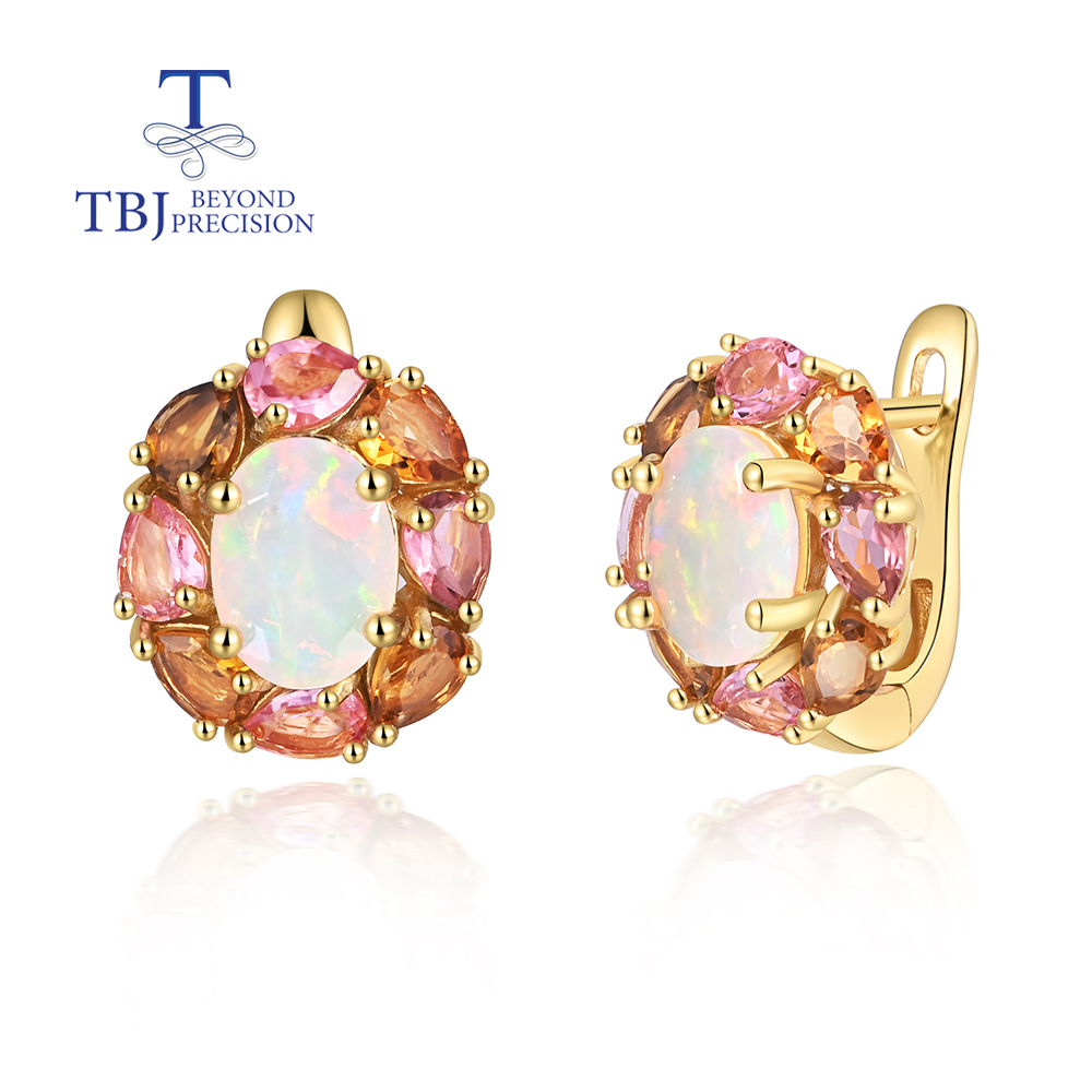 Opal Earrings Dangle - Elegante Damen-Ohrringe mit Natürlichem Opal und