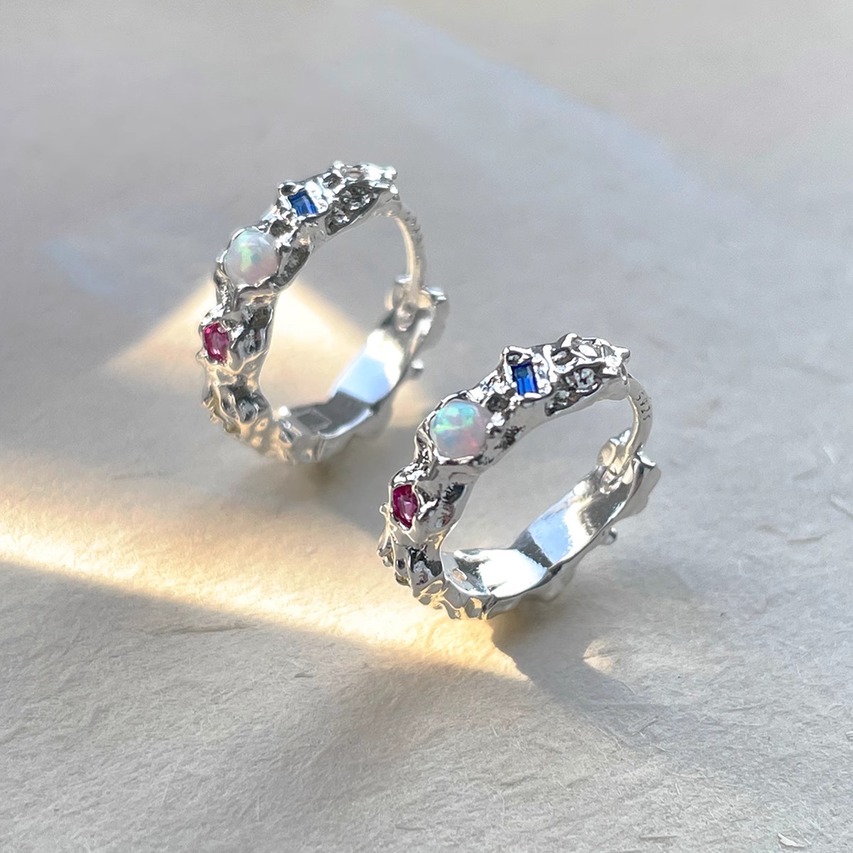 Opal Earrings Dangle - 925 Sterling Silber Opal Creolen Für