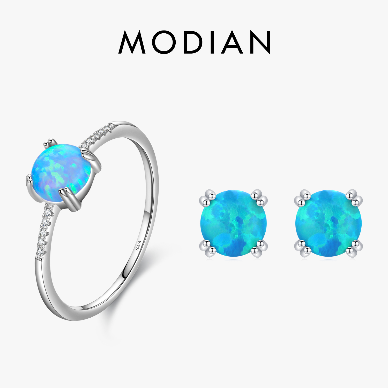 Opal Earrings Dangle - Modian Authentische 925 Sterling Silber Liebe