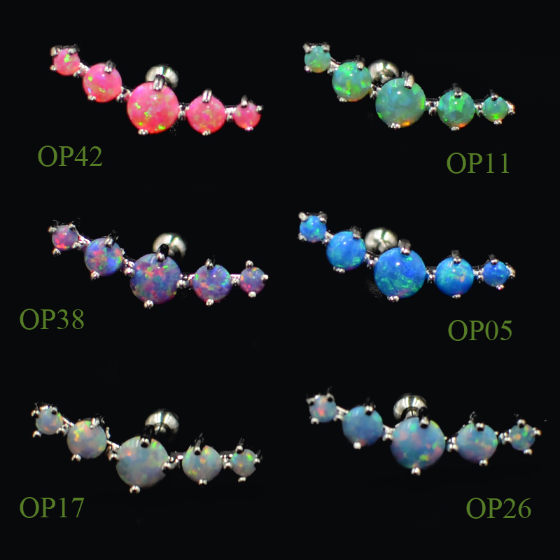 Opal Earrings Dangle - CHUANCI 1 PC Edelstahl & Opal