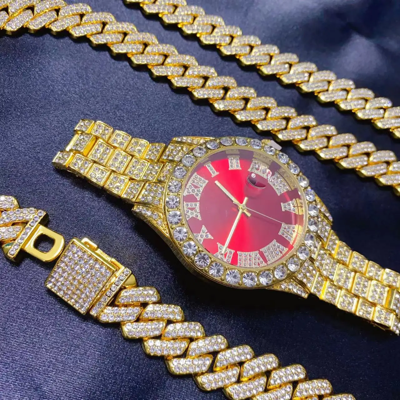 Icebox Jewelry Watches - 3PCS Hip Hop Kalender Luxus Uhr