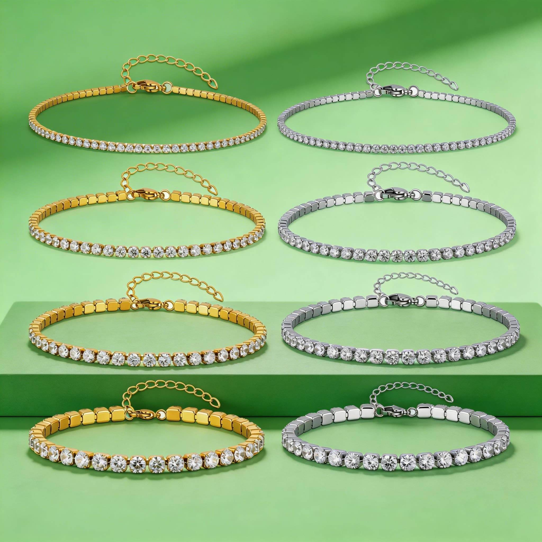 Jc Jewelry & Watches Photos - 2/3/4/5MM Luxus Zirkon Tennis-Ketten-Fußkettchen für Damen,