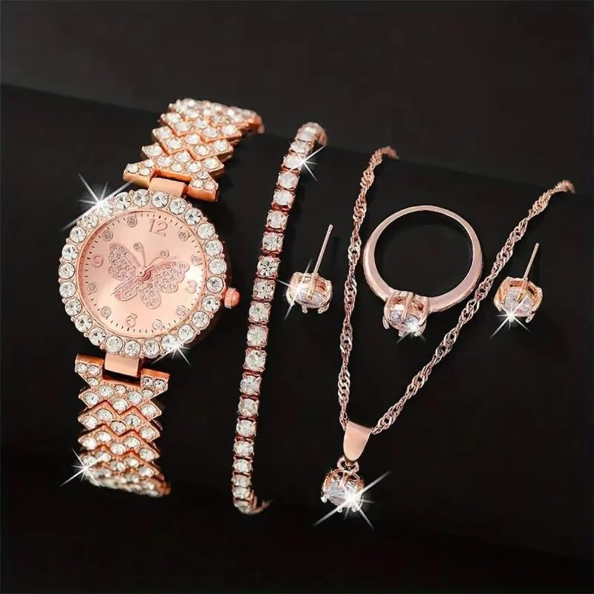 6-teiliges Set Luxus-Strass-Sc – Jewelry Box Watches Bracelets Bewertung und Preis