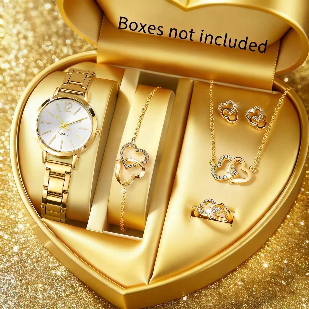 6PCS Mode Damen Quarzuhr Stras – Jewelry Box Watches Bracelets Bewertung und Preis