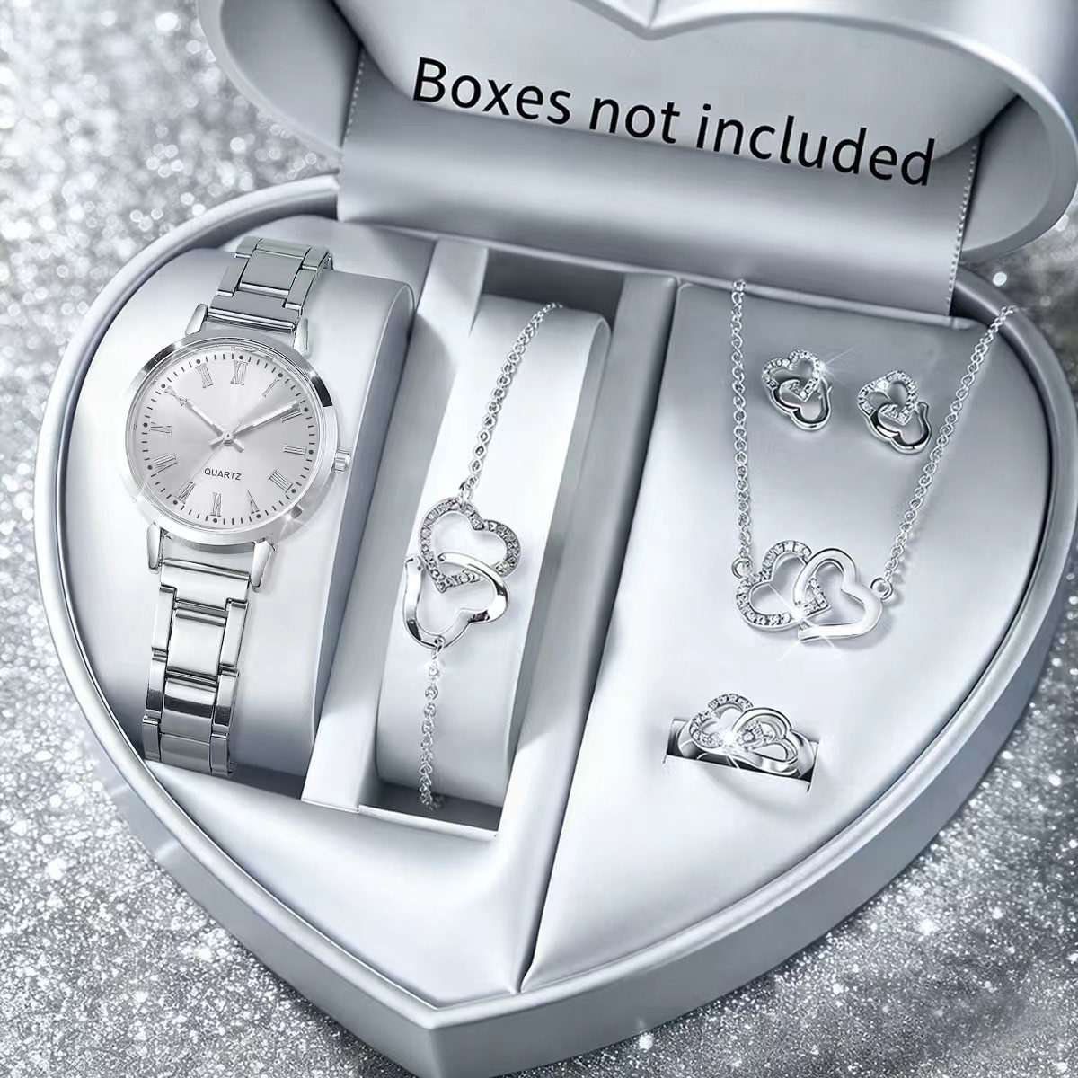 6PCS Mode Damen Quarzuhr Stras – Jewelry Box Watches Bracelets Bewertung und Preis