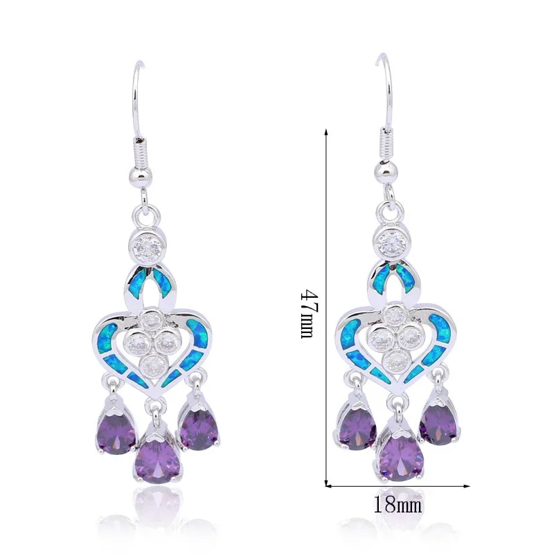 Herzförmige Ohrringe mit blaue – Opal Earrings Dangle Bewertung und Preis