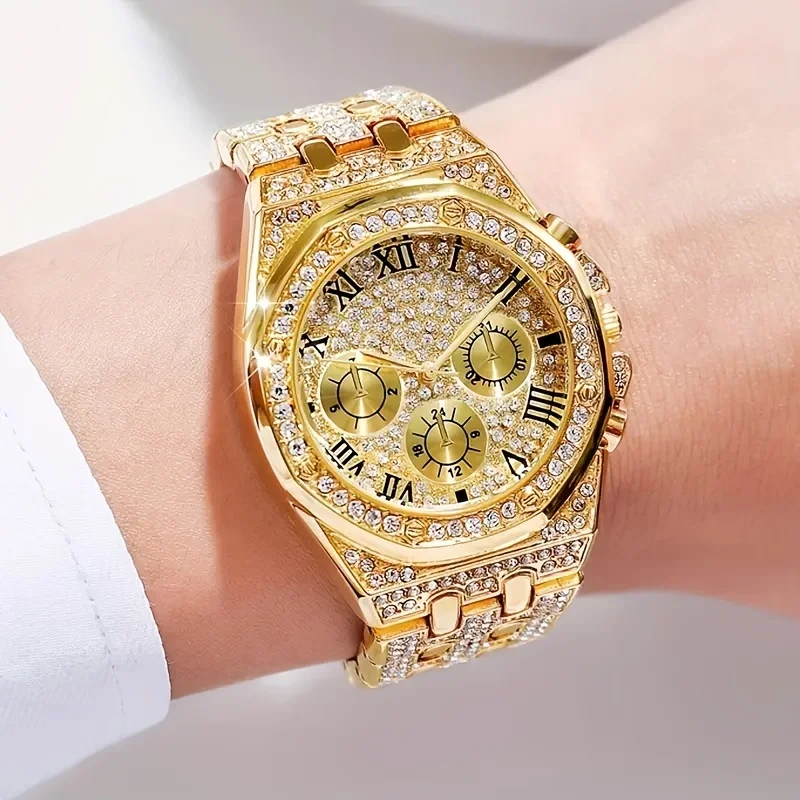 Luxuriöse achteckige Quarzuhr  – Icebox Jewelry Watches Bewertung und Preis