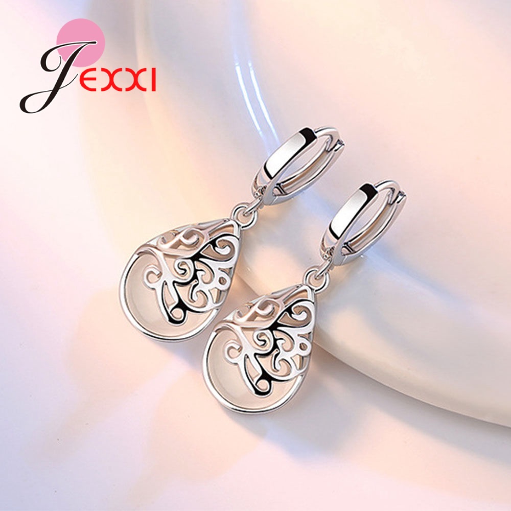 Echte 925 Sterling Silber Mond – Opal Earrings Dangle Bewertung und Preis