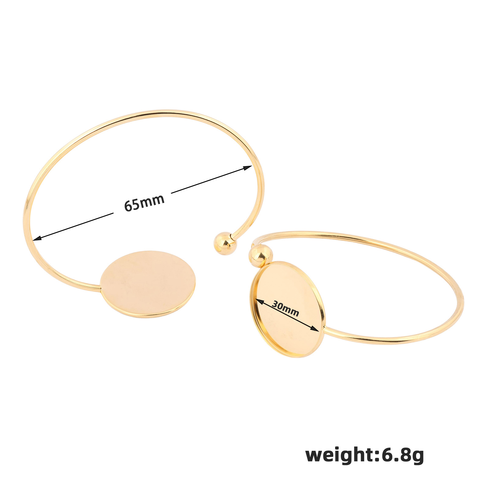 2 Stück passende 30-mm-Cabocho – Cuff Bangle Bracelet Bewertung und Preis