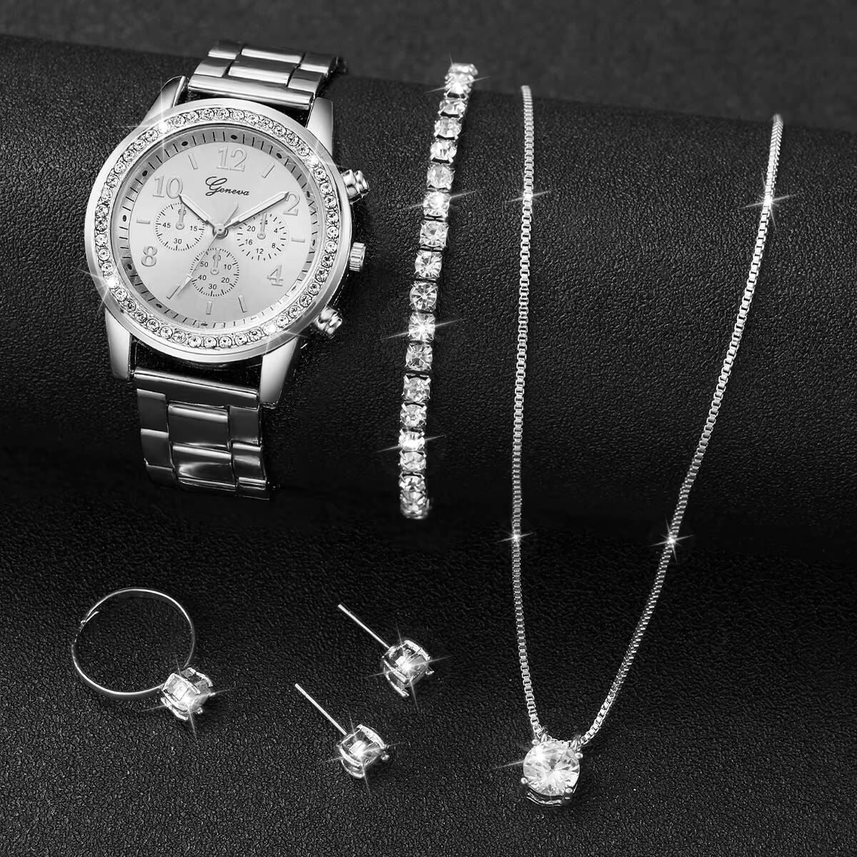 6 Stück/Set Mode-Strass-Damenu – Jewelry Box Watches Bracelets Bewertung und Preis
