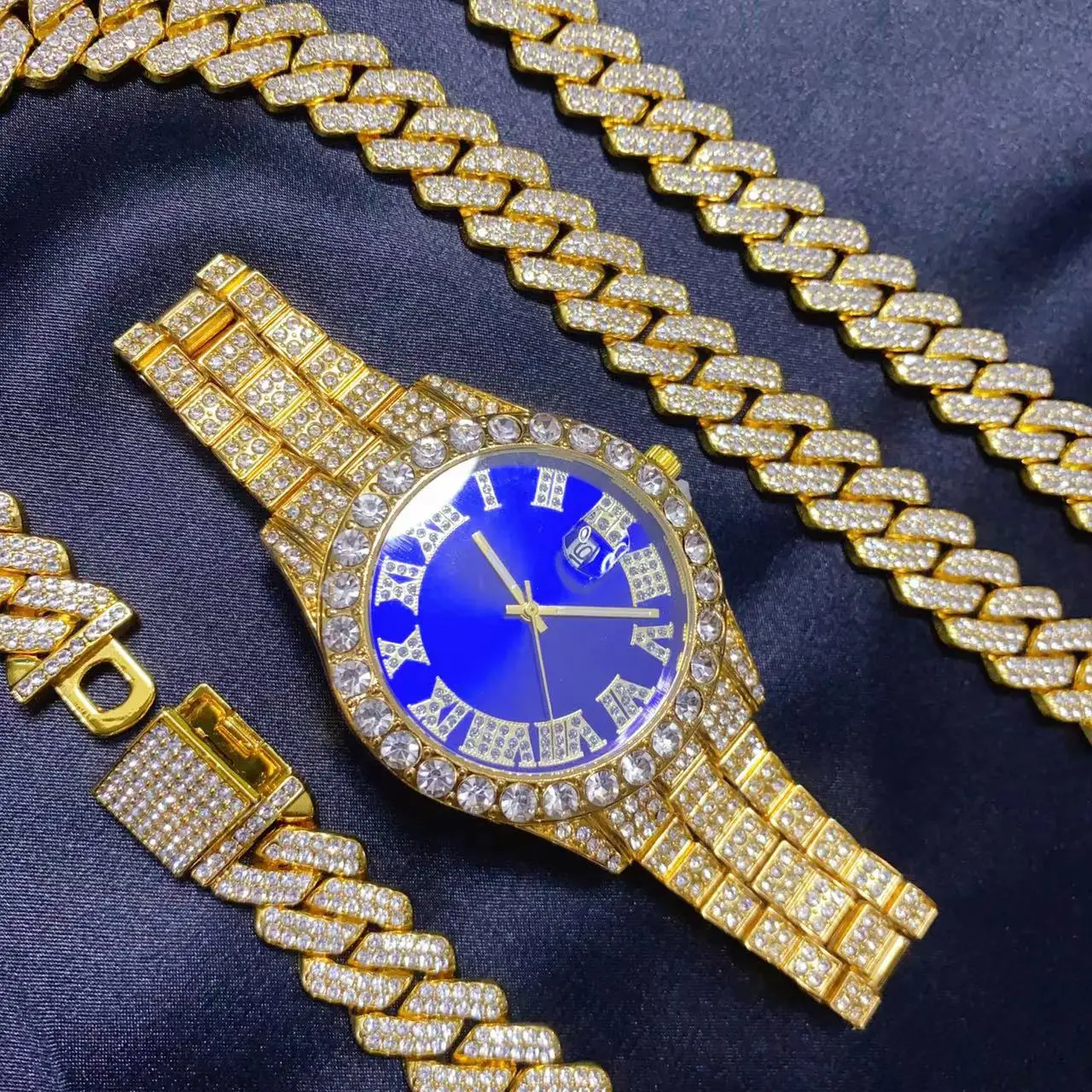3-teiliges Hip-Hop Kalenderuhr – Icebox Jewelry Watches Bewertung und Preis