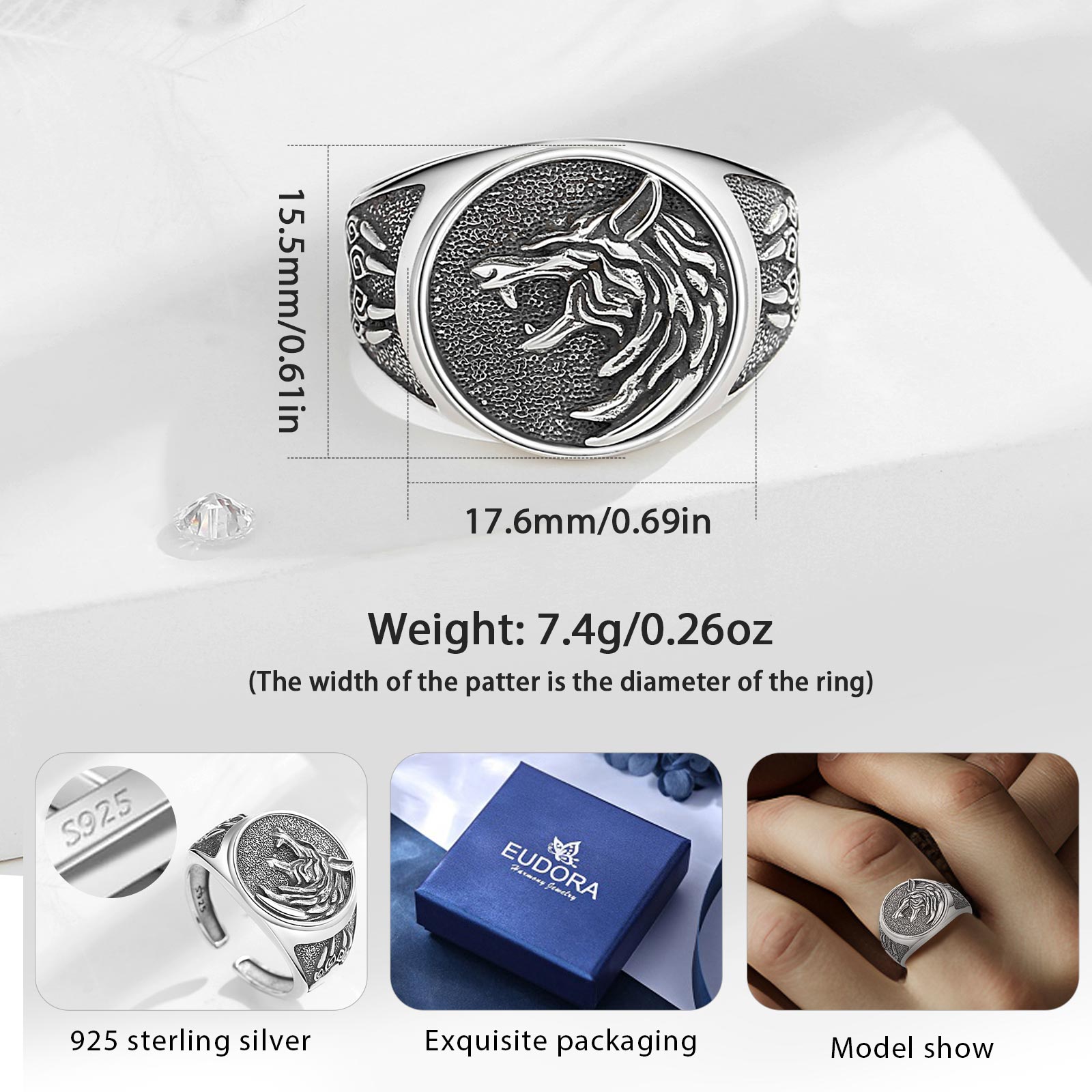Eudora Sterling Silber Wikinge – Wolf Jewelry & Watches Tampa Reviews Bewertung und Preis