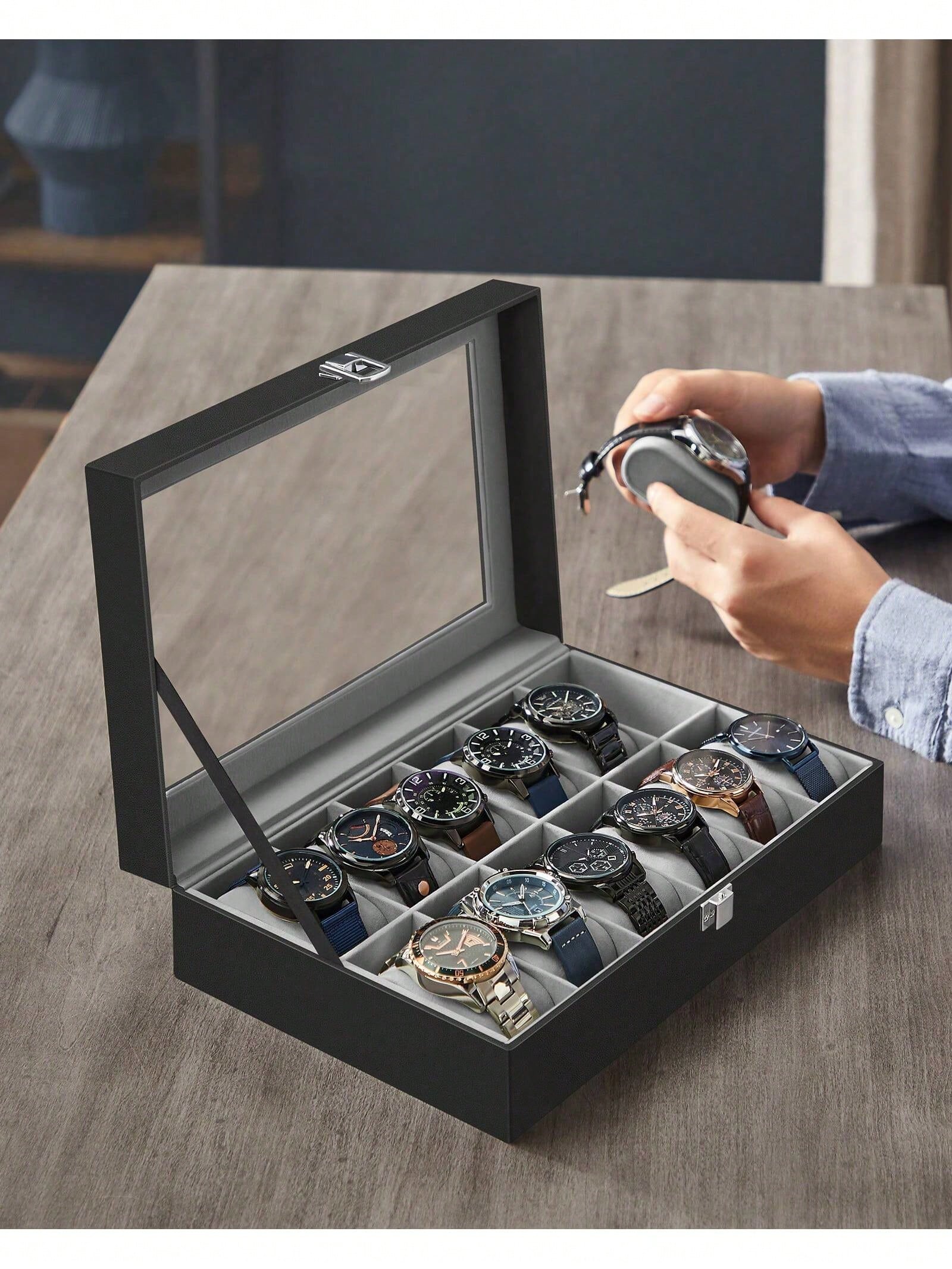 Abschließbare Uhrenbox mit 12  – Jewelry Box Watches Bracelets Bewertung und Preis