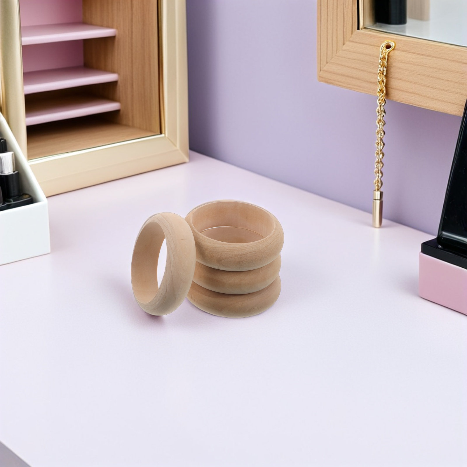 4 Stück Massivholz-Armreifrohl – Cuff Bangle Bracelet Bewertung und Preis