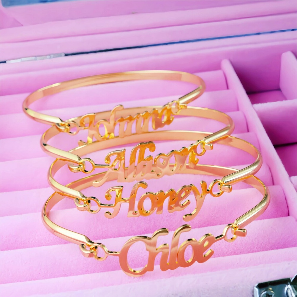 Personalisierte Namensarmbände – Cuff Bangle Bracelet Bewertung und Preis