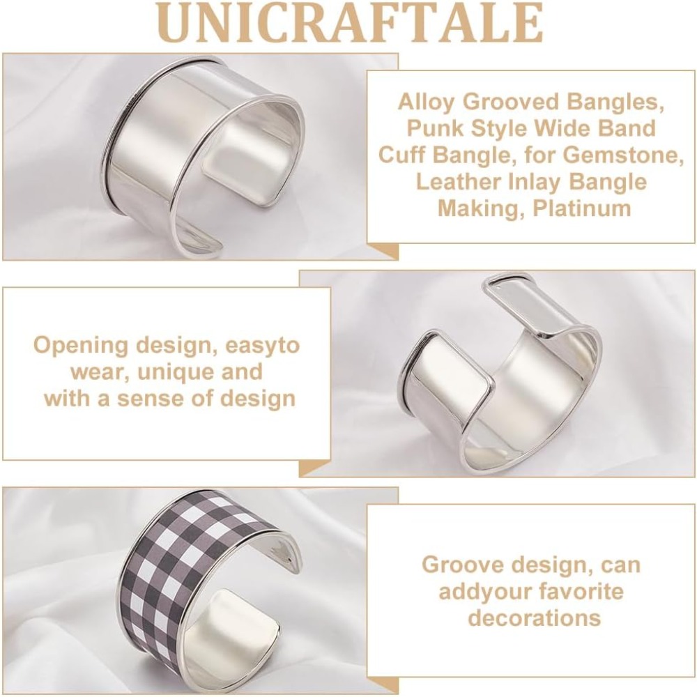 2 Stück Platin-Rillen-Armreife – Cuff Bangle Bracelet Bewertung und Preis