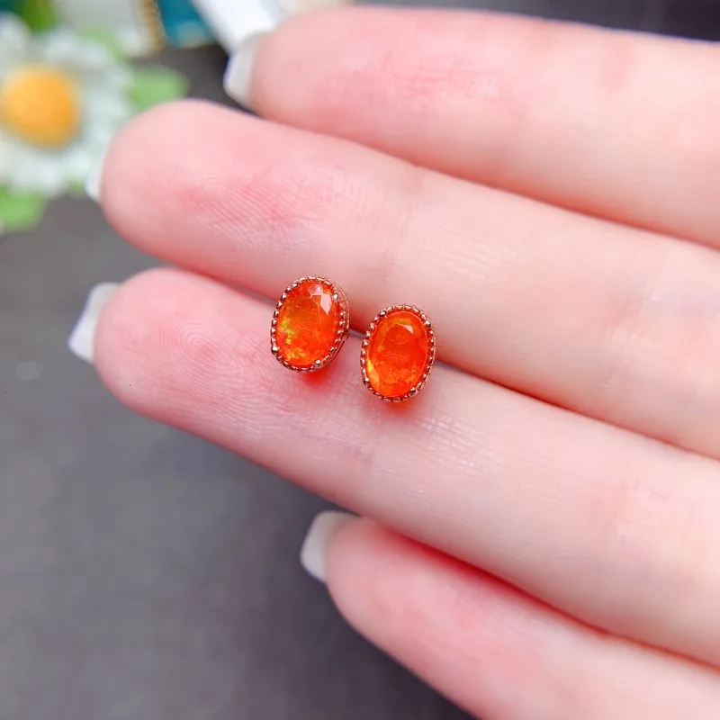 Orangefarbene Feueropal-Ohrrin – Opal Earrings Dangle Bewertung und Preis