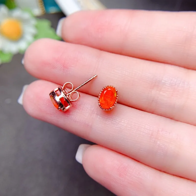Orangefarbene Feueropal-Ohrrin – Opal Earrings Dangle Bewertung und Preis