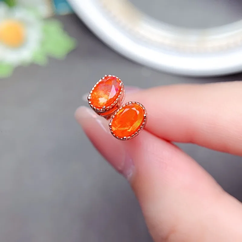 Orangefarbene Feueropal-Ohrrin – Opal Earrings Dangle Bewertung und Preis